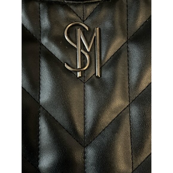 Steve Madden Quilted Black Shoulder Bag – Gunmetal Chain Strap - Picture 8 of 13